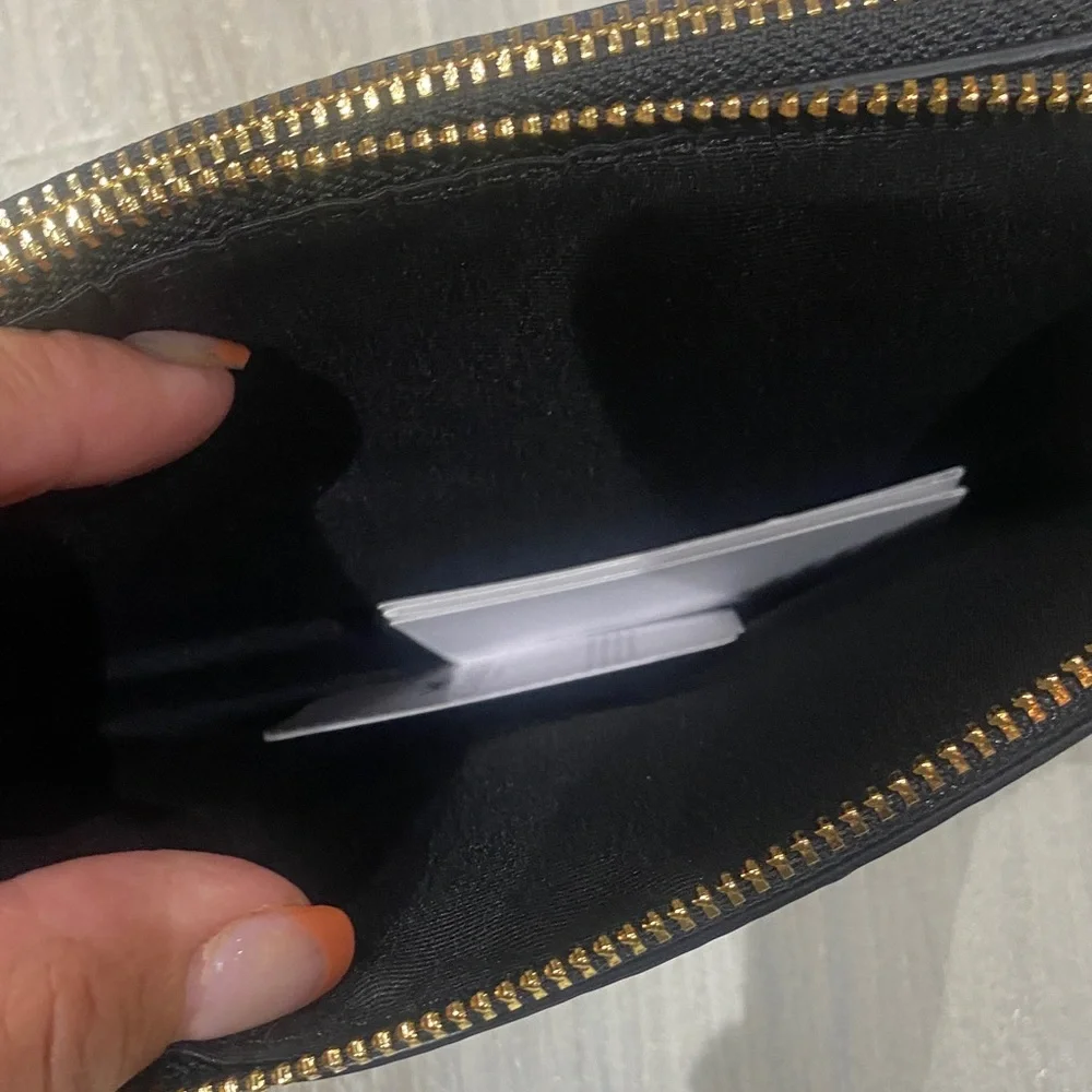 Coach Black Leather Double Zip Wristlet